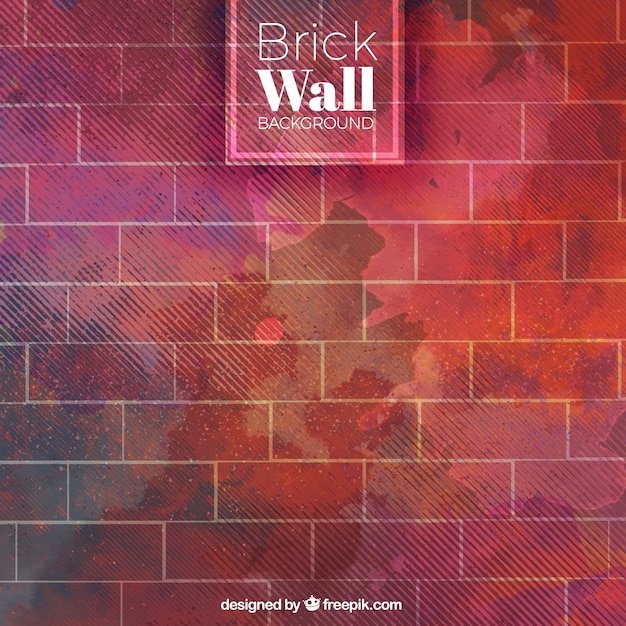 Brick wall with watercolors