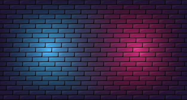 Premium Vector | Brick with led glow background