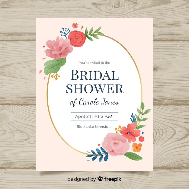 Free Vector | Bridal shower invitation