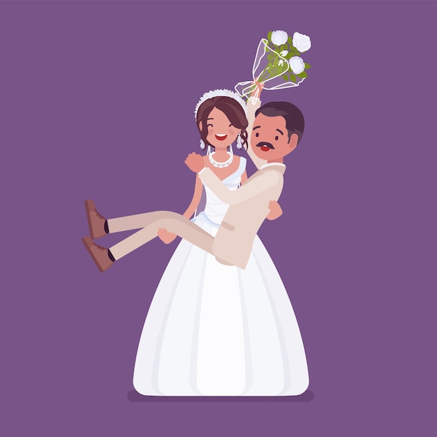 Premium Vector Bride Carrying Groom On Wedding Ceremony 6630