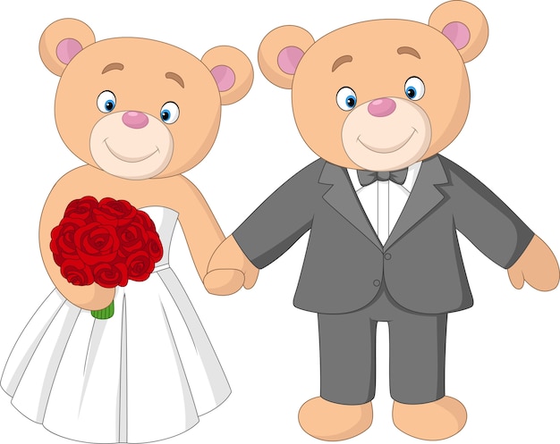 bride and groom teddy bears