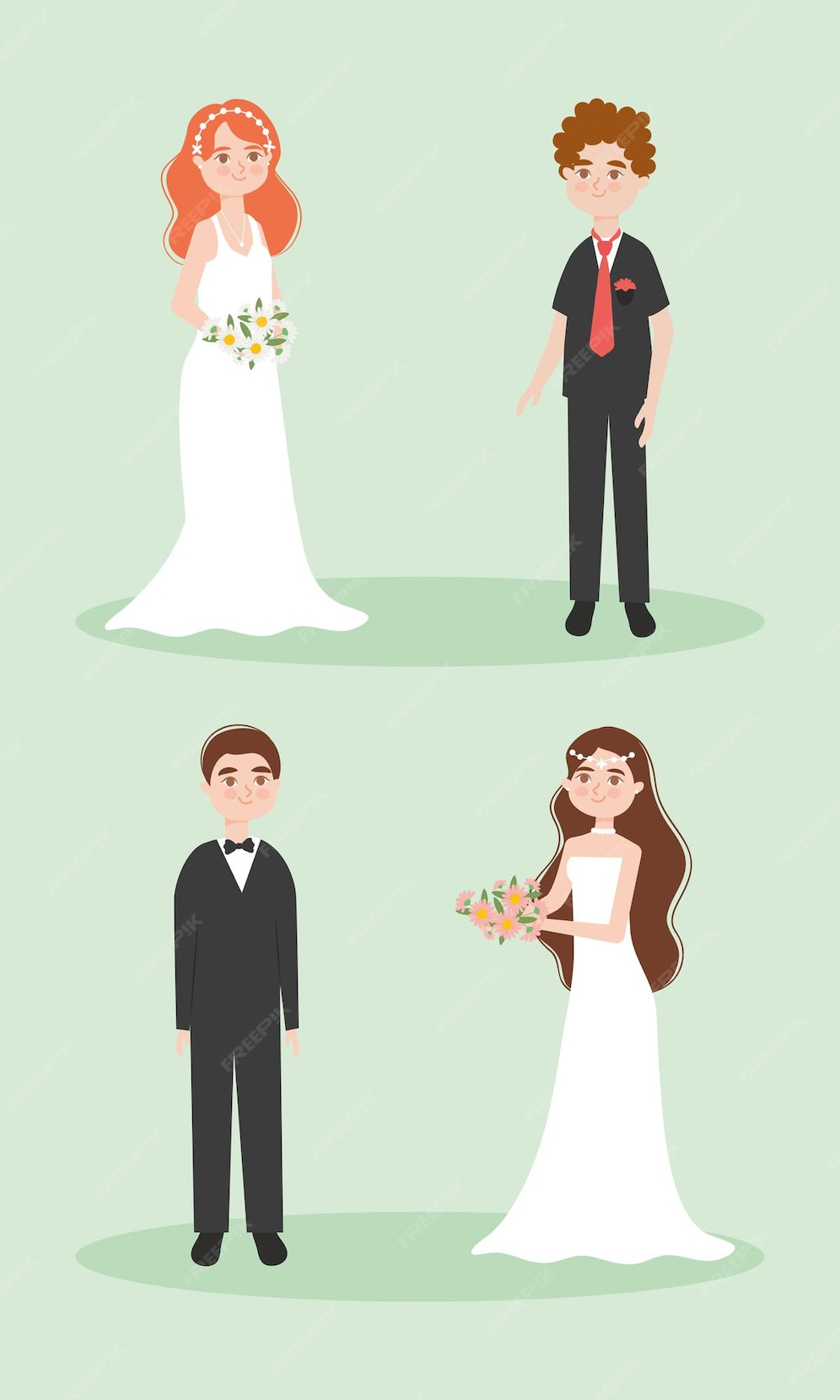 Premium Vector Brides And Grooms Collection 2949