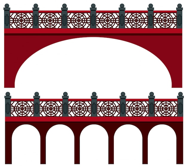 Premium Vector | Bridge design in chinese style