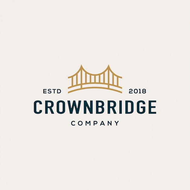橋のロゴデザインコンセプト ユニバーサルブリッジのロゴ プレミアムベクター