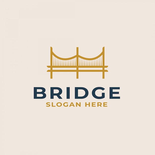 橋のロゴのテンプレート ベクトルイラスト プレミアムベクター