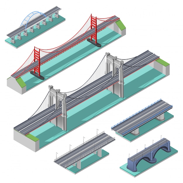 Free Vector Bridges Isometric Set