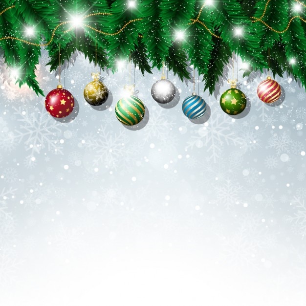 Bright background with christmas balls Vector | Free Download