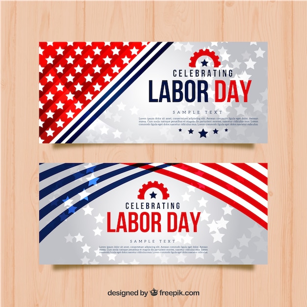 Bright banners of labor day stars