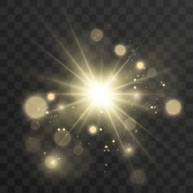 明るく美しい星 光の効果のイラスト プレミアムベクター