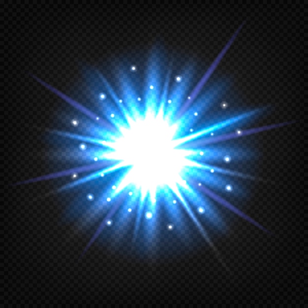 Bright blue star burst. Vector | Premium Download