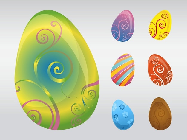 Bright Colorful easter eggs vector
