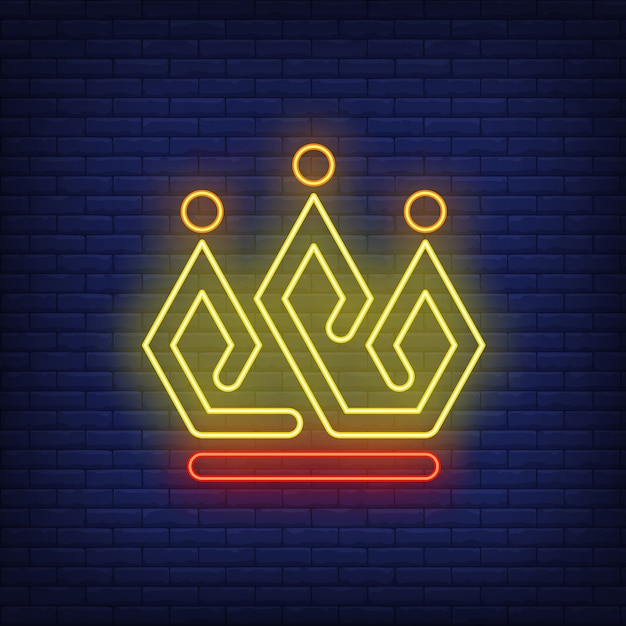 Free Vector | Bright crown neon sign