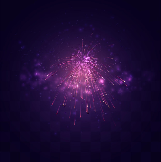 Premium Vector | Bright festive explosion of a salute on a replaceable ...