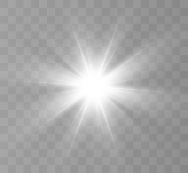 Premium Vector | Bright flash of light with lens flares and rays