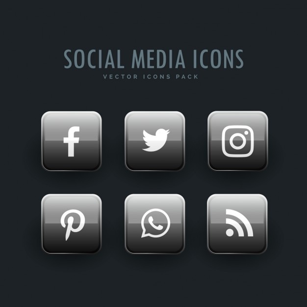 Bright gray icons, social networks Vector | Free Download