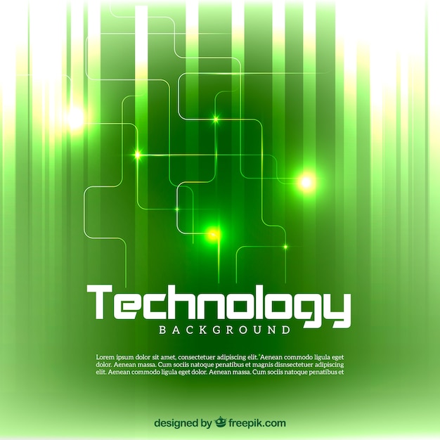 Bright green technology background