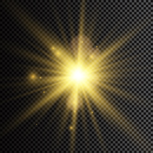 Premium Vector | The bright light of the sun transparent sunlight ...