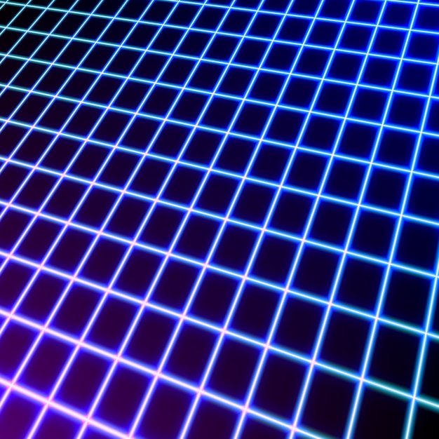 Premium Vector | Bright neon grid lines glowing background