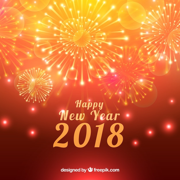Bright new year fireworks background Vector | Free Download