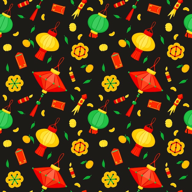 Premium Vector | Bright pattern for the chinese new year