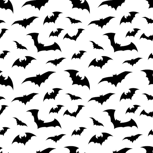 Premium Vector | Bright pattern with black bats