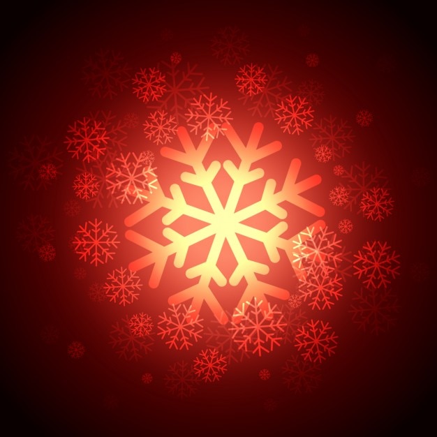 Bright red snowflakes background