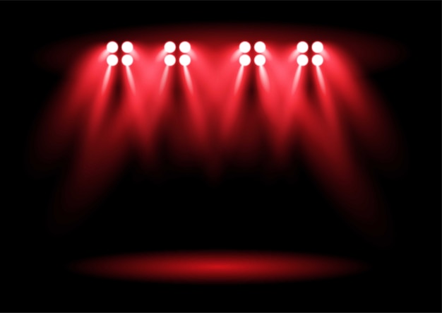 Premium Vector | Bright red stadium arena lighting spotlight