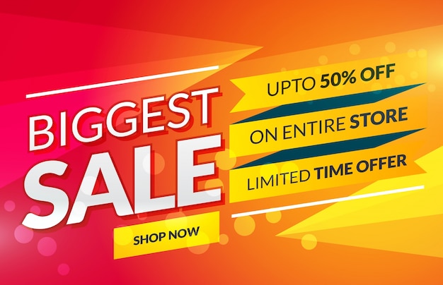 Bright sale banner for marketing and promotion