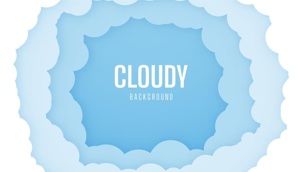 曇りと明るい空の背景 美しくシンプルな青い空のデザイン プレミアムベクター