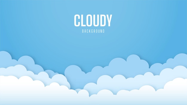 曇りと明るい空の背景 美しくシンプルな青い空のベクトルデザイン プレミアムベクター