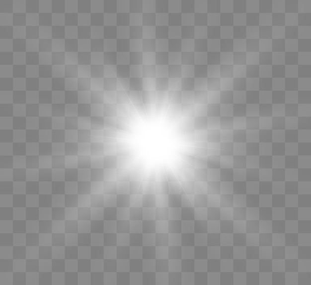 Premium Vector | Bright star. transparent bright sun, bright flash.