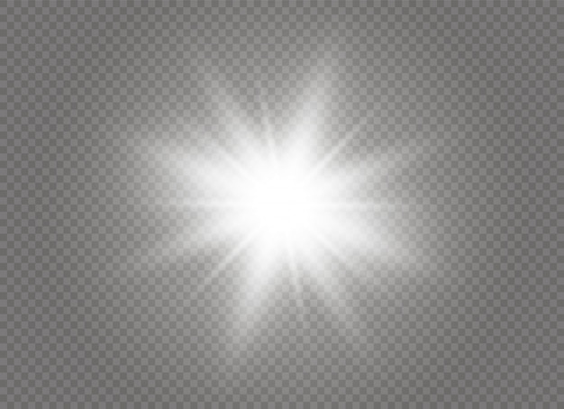 Premium Vector | Bright star. transparent shining sun, bright flash ...