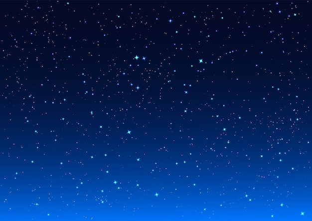 Premium Vector Bright Stars In Blue Dark Night Sky