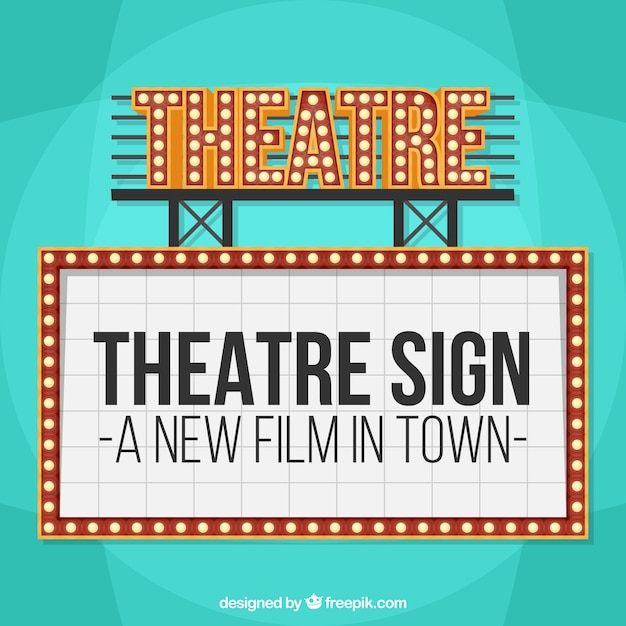 Bright vintage theater sign Vector | Free Download