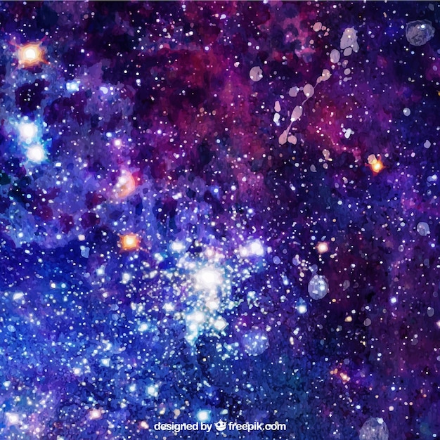 Download Vector - Watercolor background of galaxy in blue tone ...