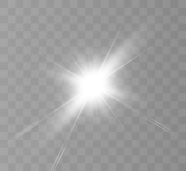 Premium Vector | Bright white light effect with rays and highlights for ...