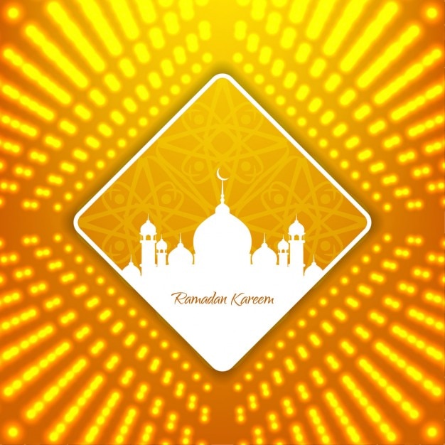 Bright yellow glowing Islamic background design Vector  