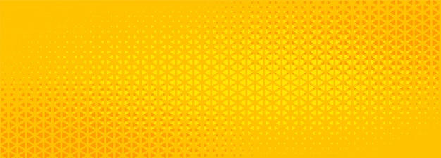 Bright yellow triangle halftone abstract banner design | Free Vector