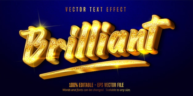 Premium Vector Brilliant Text Shiny Gold Style Editable Text Effect