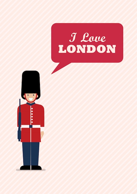 ロンドンを愛するという言葉でイギリス軍の兵士 プレミアムベクター