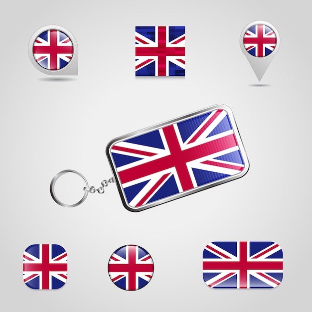 Download British flag design icon set vectro | Premium Vector