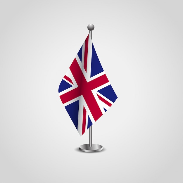 Download British flag design with flag stand vector | Premium Vector