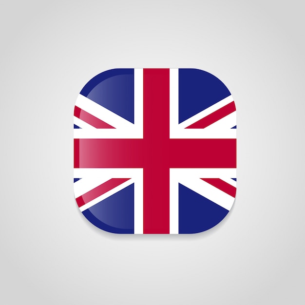 British Flag With Rounded Corners Vector Design Premium Vector