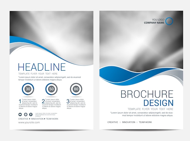 Brochure template flyer design vector background Premium Vector