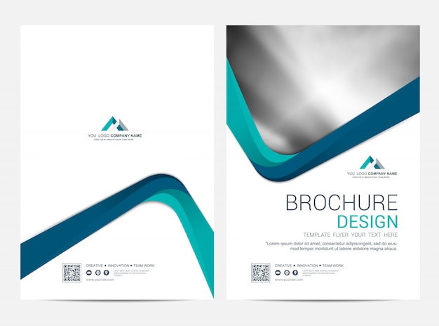 Brochure template flyer design vector background Premium Vector