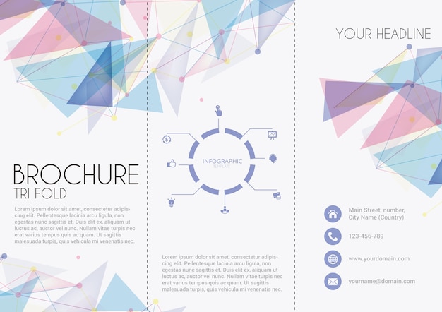 Brochure template in geometric style Free Vector