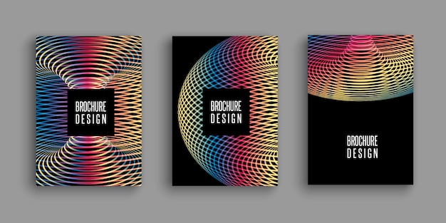 Brochure templates with colourful abstract designs Free Vector