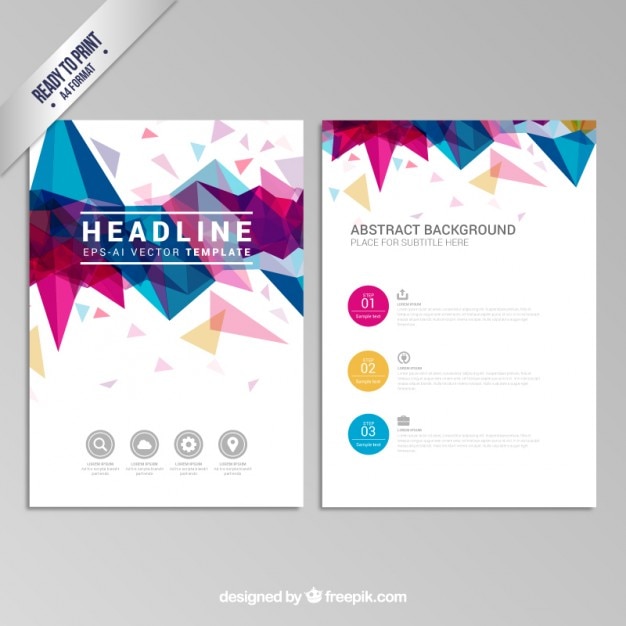 Free Vector Brochure with colorful geometric design