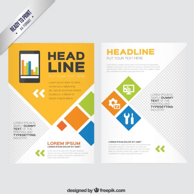 Premium Vector | Brochure with geometric shapes