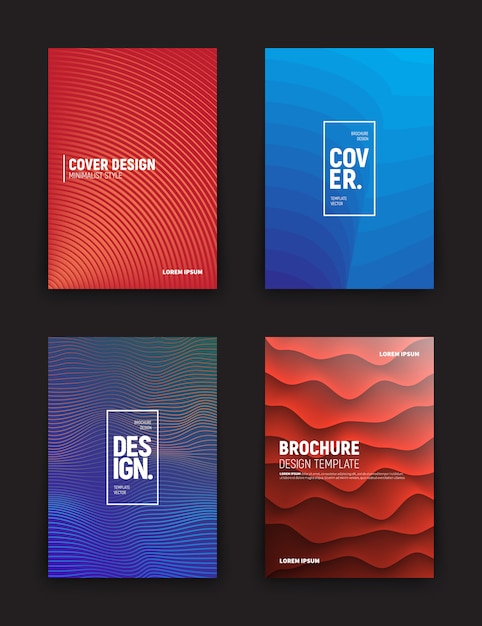 Brochures design different templates Premium Vector